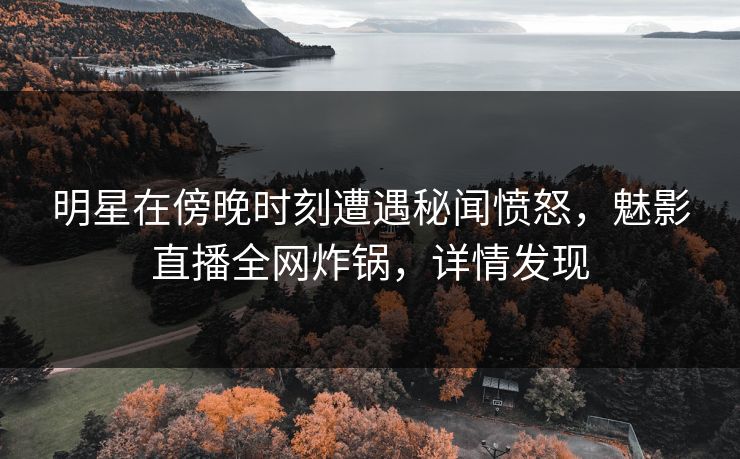 明星在傍晚时刻遭遇秘闻愤怒，魅影直播全网炸锅，详情发现